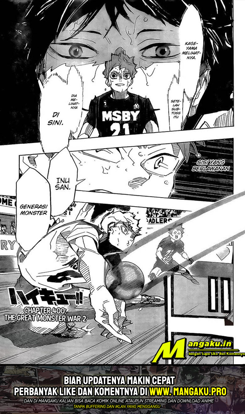 Haikyuu!! Chapter 400 - halaman 2