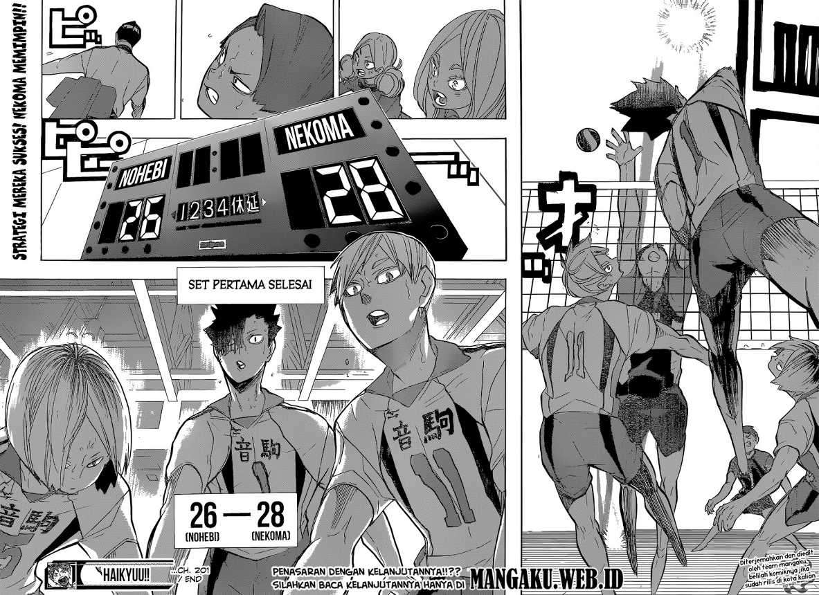 Haikyuu!! Chapter 201 - halaman 18