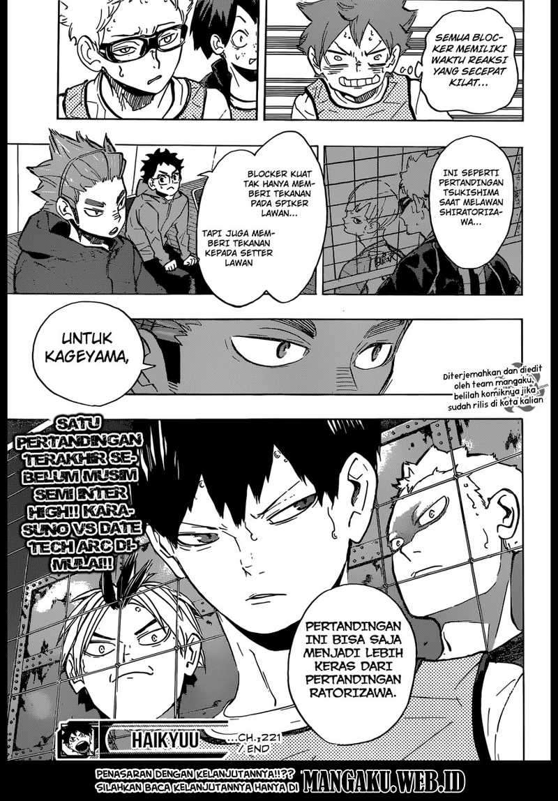 Haikyuu!! Chapter 221 - halaman 16