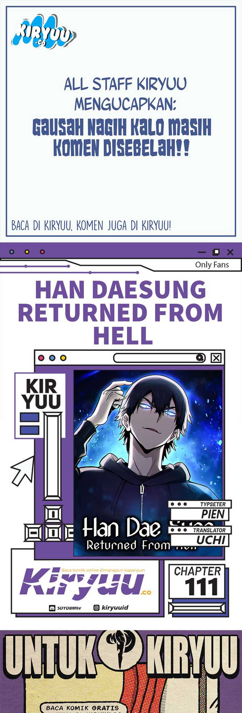 Han Dae Sung Returned From Hell Chapter 111 - halaman 1