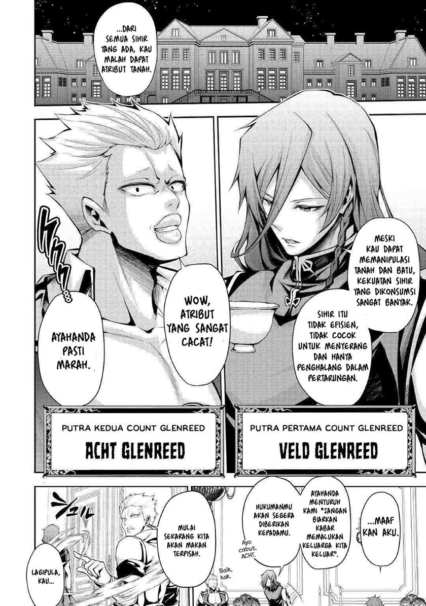 Hazure Zokusei Tsuchi Mahou no Sei de Henkyou ni Tsuihou sareta node, Gangan Ryouchi Kaitaku shimasu! Chapter 1 - halaman 9