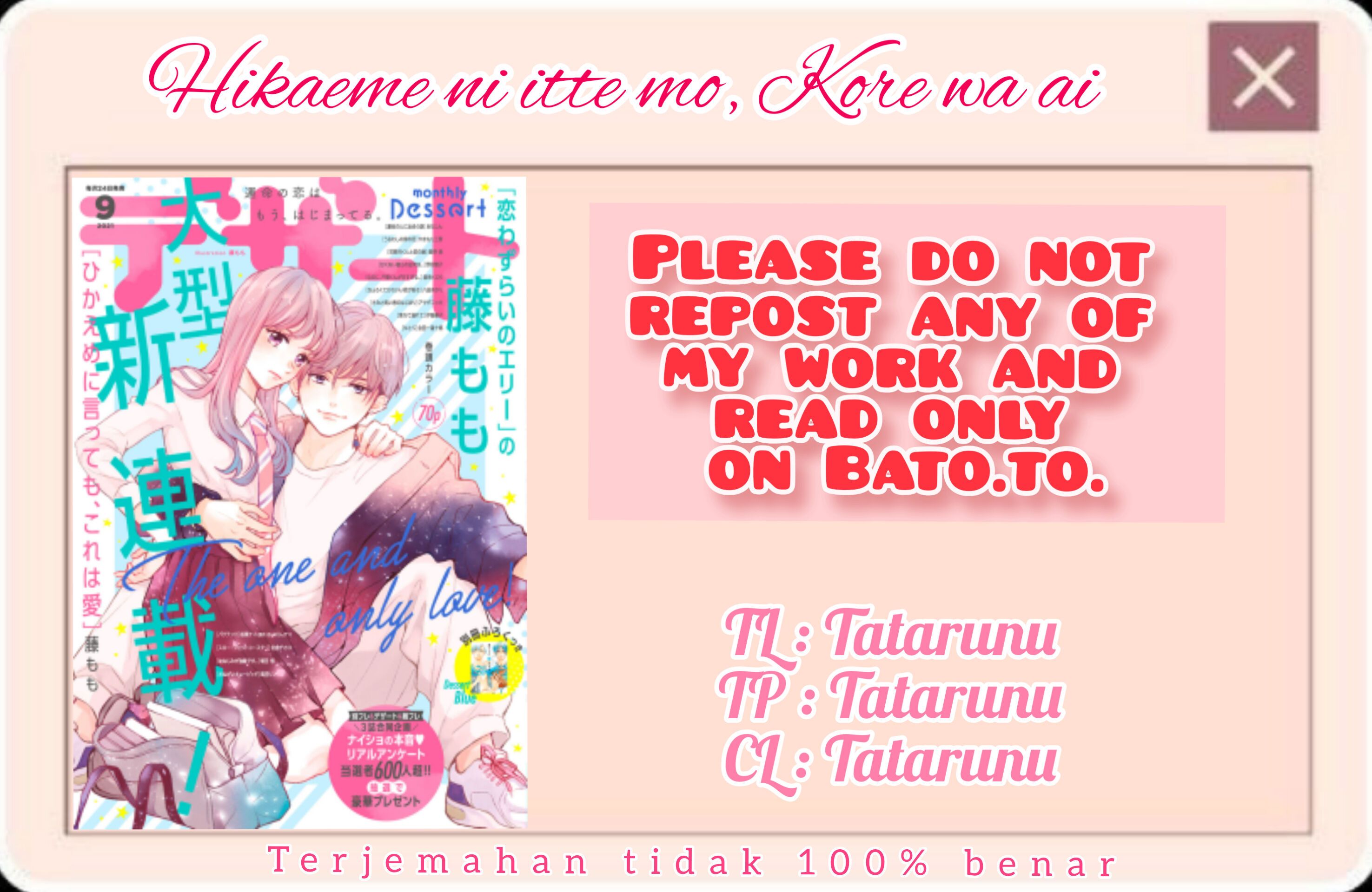 Hikaeme ni Ittemo, Kore wa Ai Chapter 4 - halaman 1