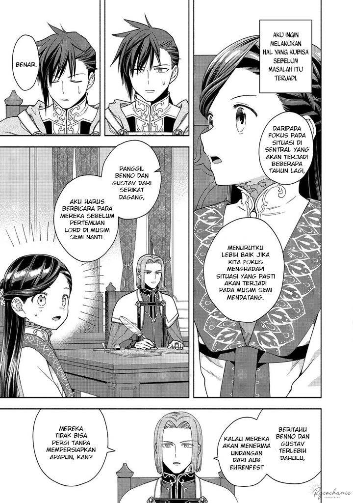 Honzuki no Gekokujou: Shisho ni Naru Tame ni wa Shudan wo Erandeiraremasen Dai 4-bu - Kizokuin no Toshokan wo Sukuitai! Chapter 38 - halaman 22