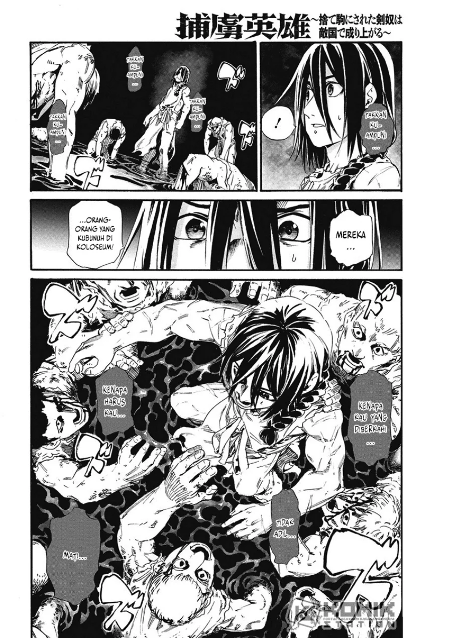 Horyo Eiyuu: Sute koma ni sareta Kendo wa Tekikoku de Nariagaru Chapter 4 - halaman 11