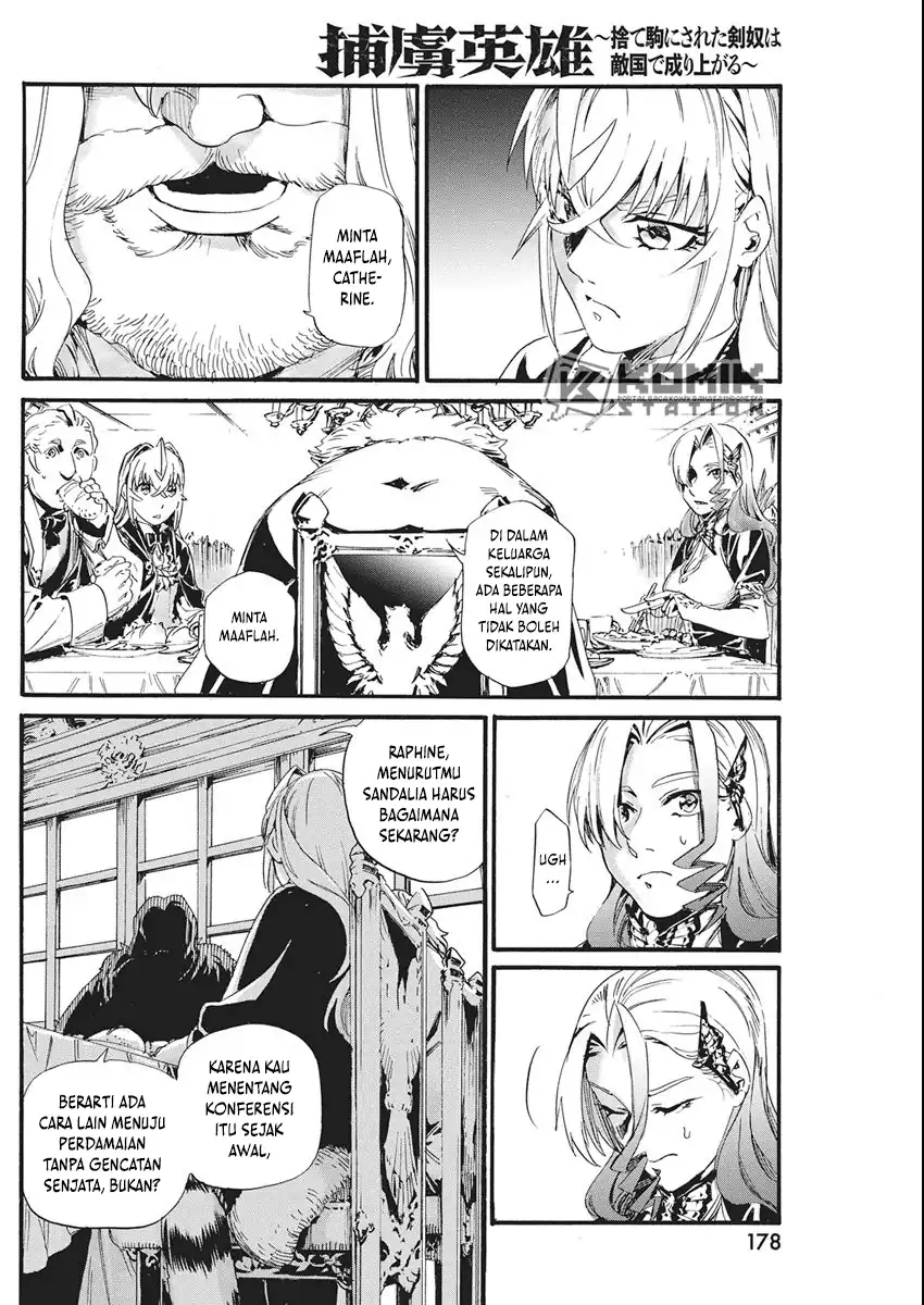 Horyo Eiyuu: Sute koma ni sareta Kendo wa Tekikoku de Nariagaru Chapter 9 - halaman 1