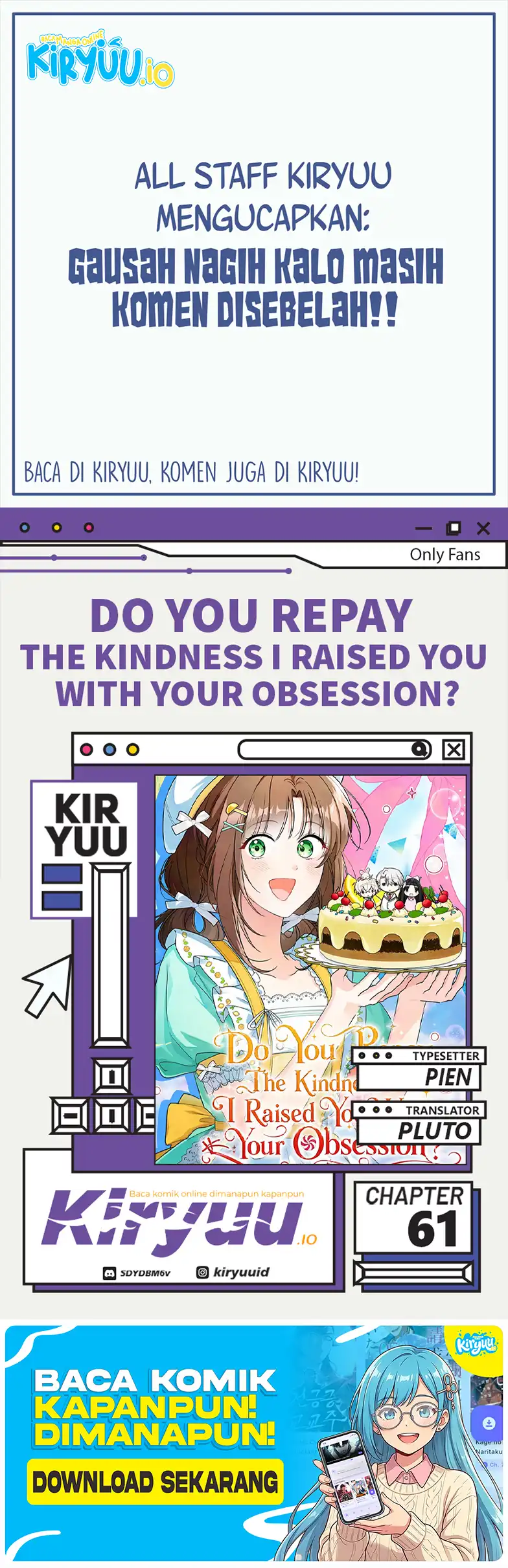 How Can You Pay Back The Kindness I Raised With Obsession? Chapter 61 - halaman 1