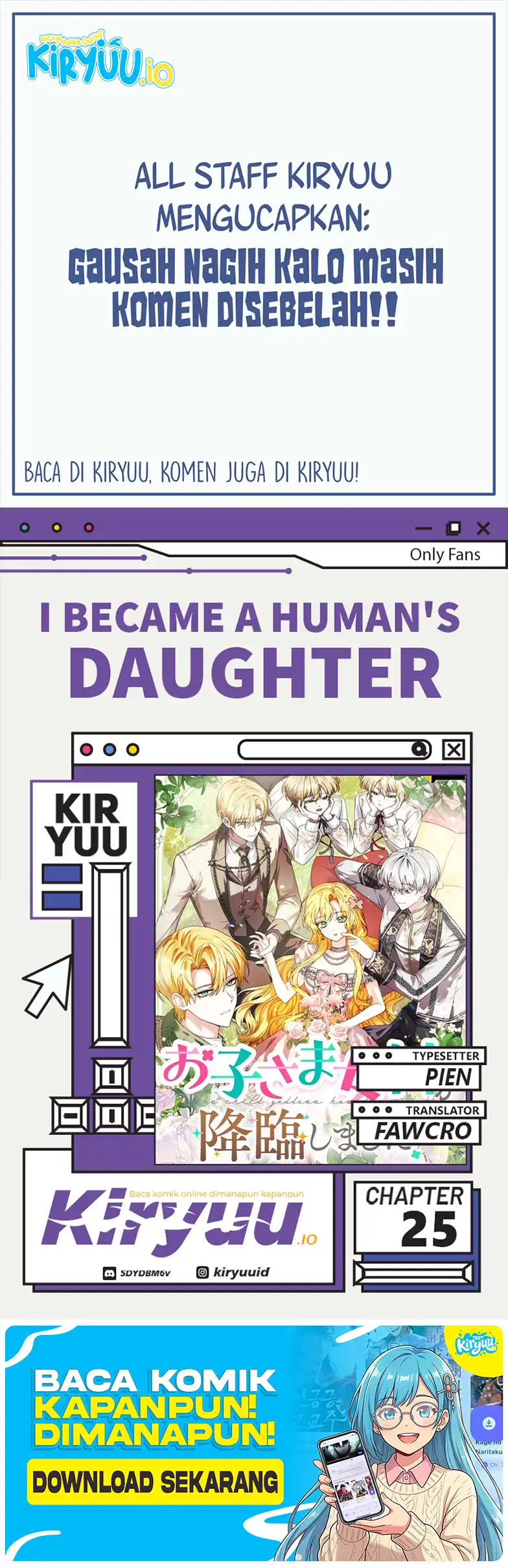 I Became a Human's Daughter Chapter 25 - halaman 1