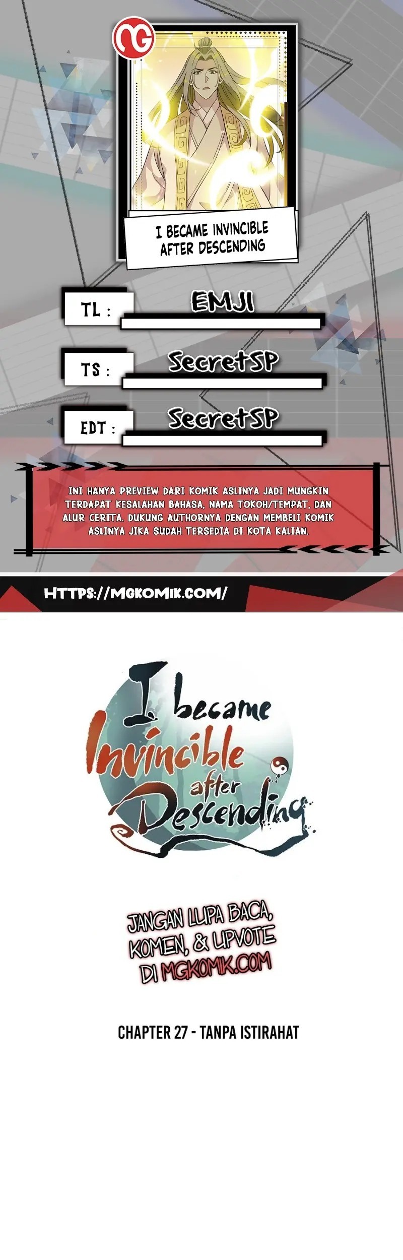 I Became Invincible After Descending Chapter 27 - halaman 1