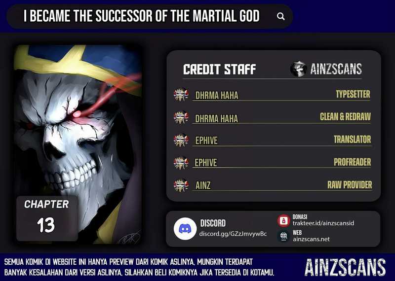 I Became the Successor of the Martial God Chapter 13 - halaman 1