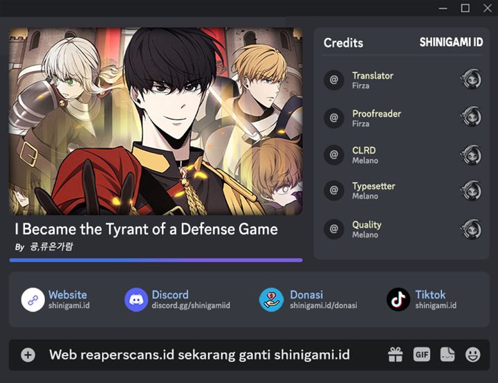 I Became the Tyrant of a Defense Game Chapter 35 - halaman 1