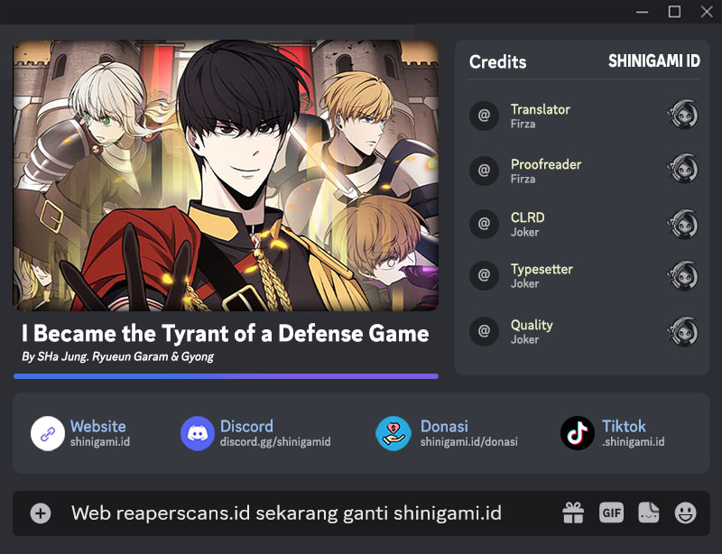 I Became the Tyrant of a Defense Game Chapter 36 - halaman 1