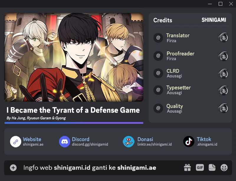 I Became the Tyrant of a Defense Game Chapter 62 - halaman 1