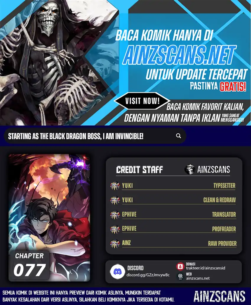 I Become Invincible Black Dragon Boss At The Start Chapter 77 - halaman 1