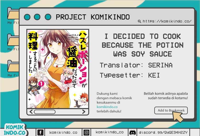 I Decided to Cook Because the Losing Potion Was Soy Sauce Chapter 8 - halaman 1