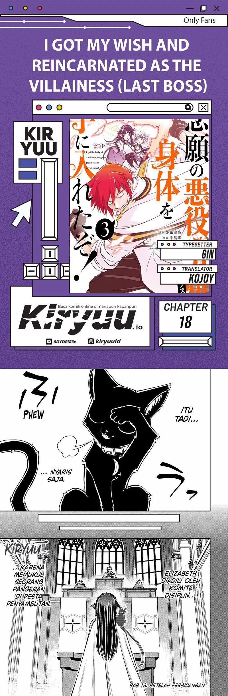 I Got My Wish and Reincarnated as the Villainess (Last Boss)! Chapter 18 - halaman 1