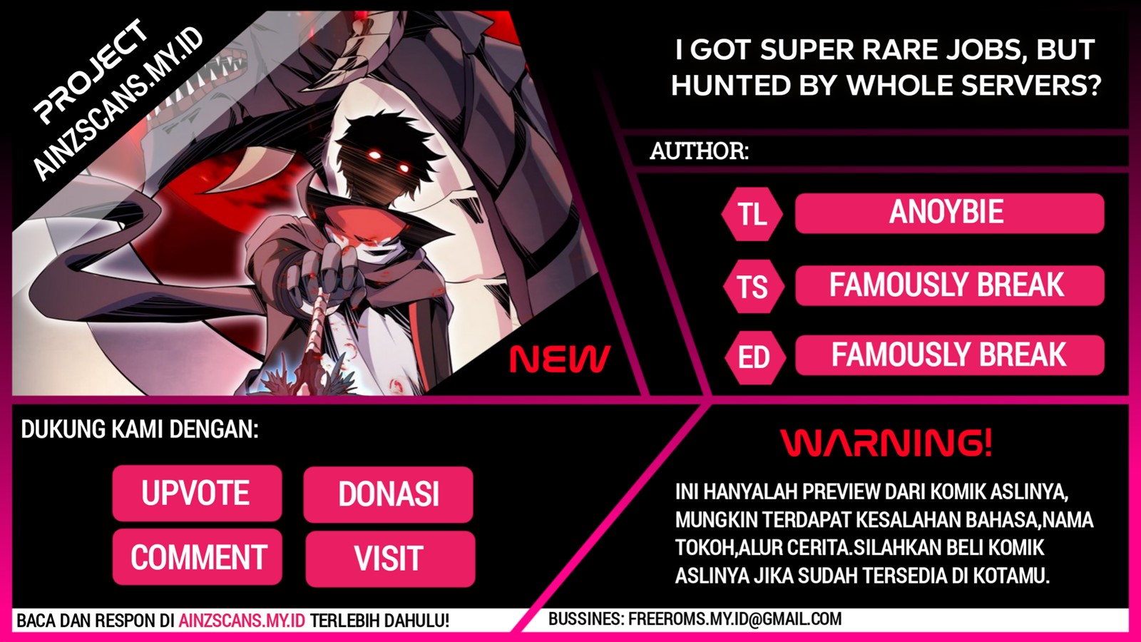 I Got Super Rare Jobs, But Hunted By Whole Servers? Chapter 1 - halaman 1