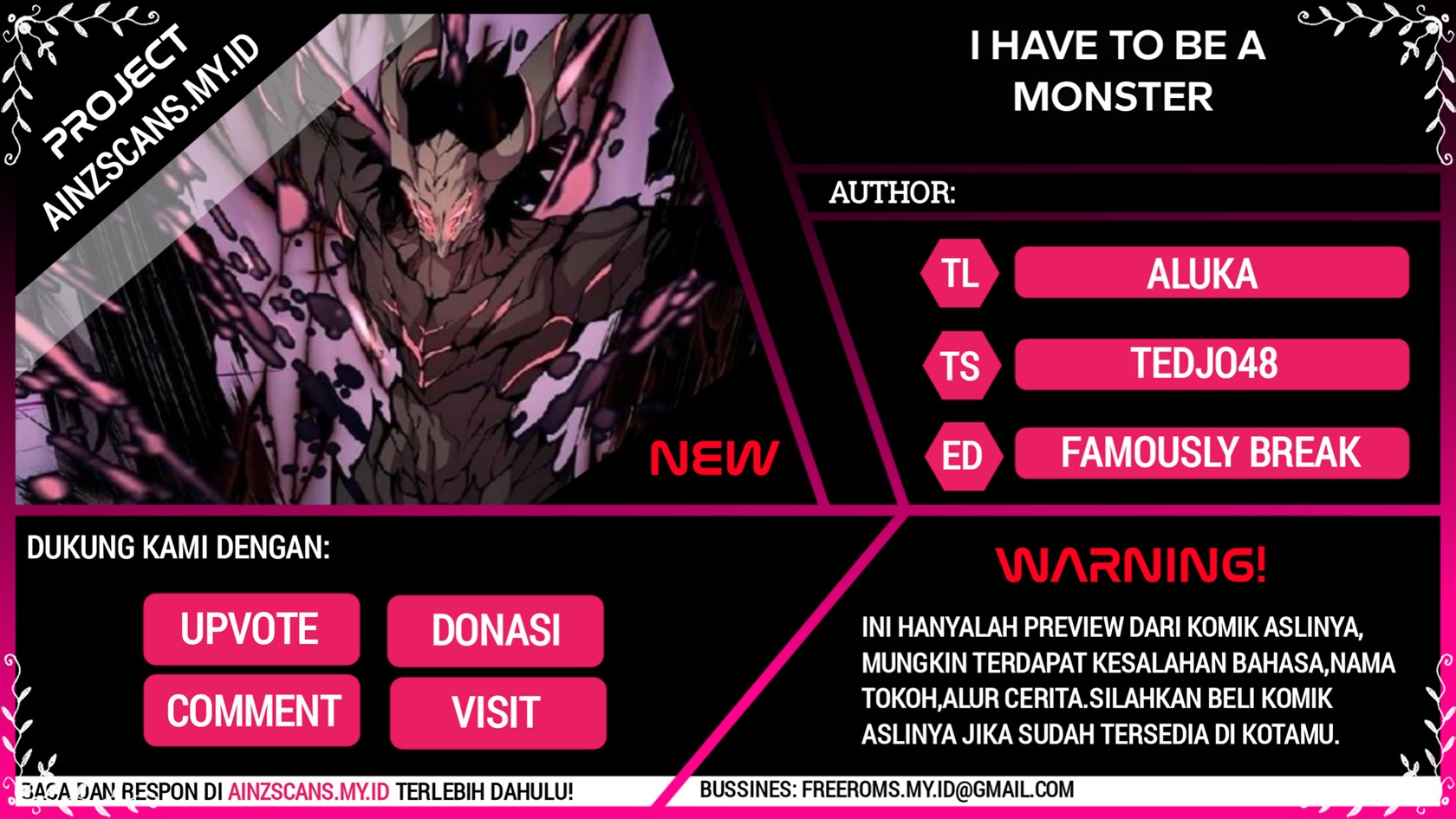 I Have to Be a Monster Chapter 9 - halaman 1