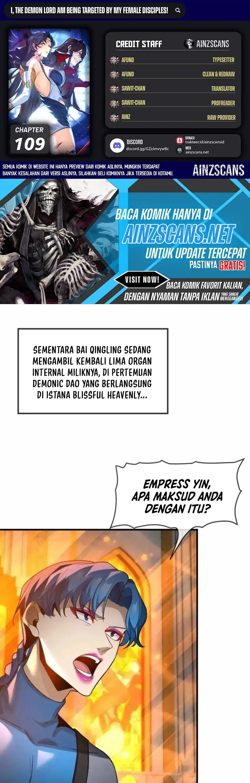 I Love the Demon Lord So Much That Even My Female Disciples Want to Kill Me Chapter 109 - halaman 1