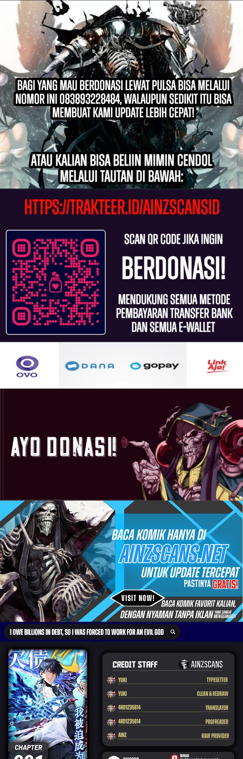 I Owe A Billion Dollars And I am Forced to Become A Worker For An Evil God Chapter 1 - halaman 1