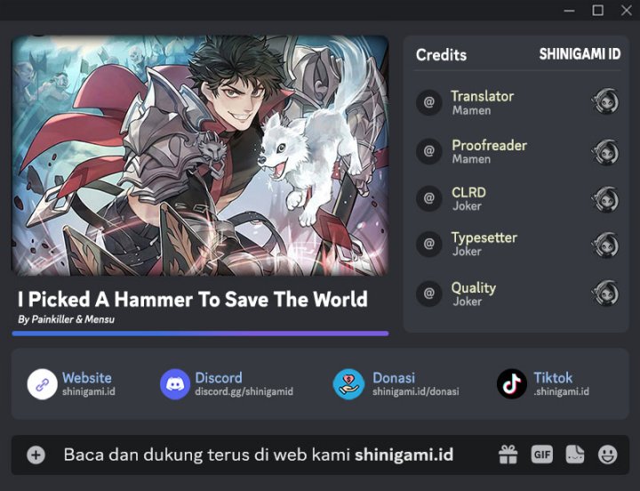 I Picked A Hammer To Save The World Chapter 33 - halaman 1
