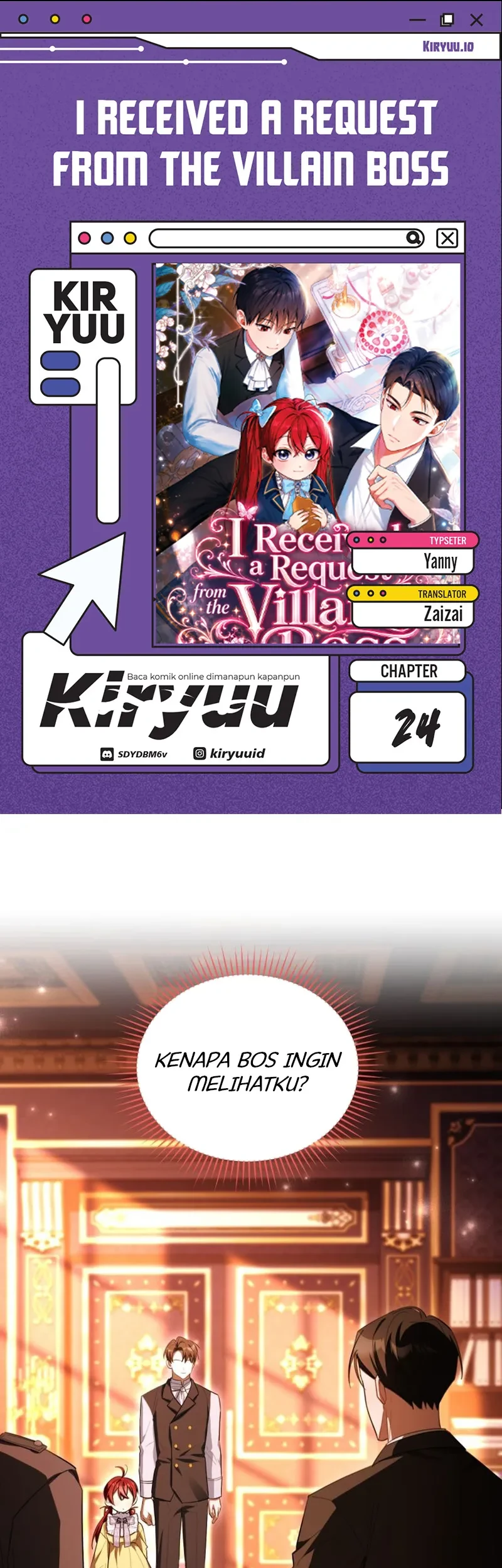 I Received a Request from the Villain Boss Chapter 24 - halaman 1