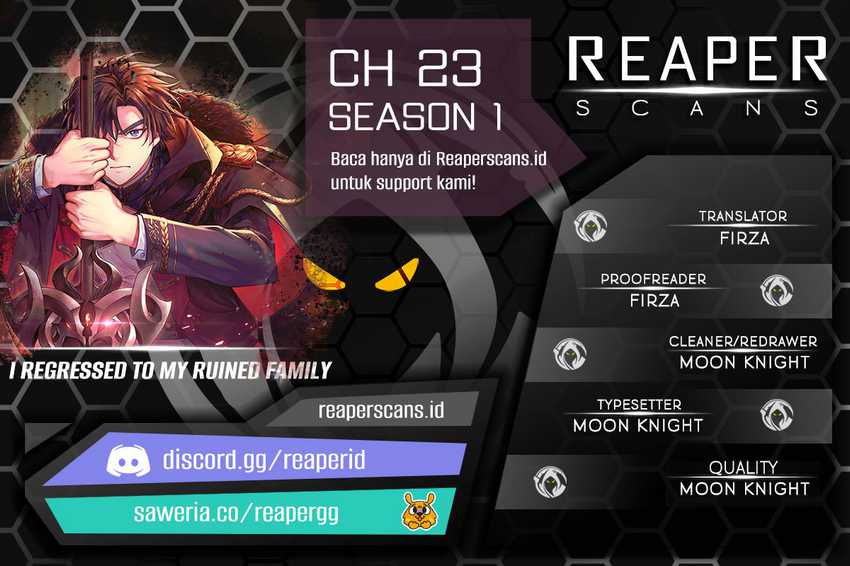 I Regressed to My Ruined Family Chapter 23 - halaman 1