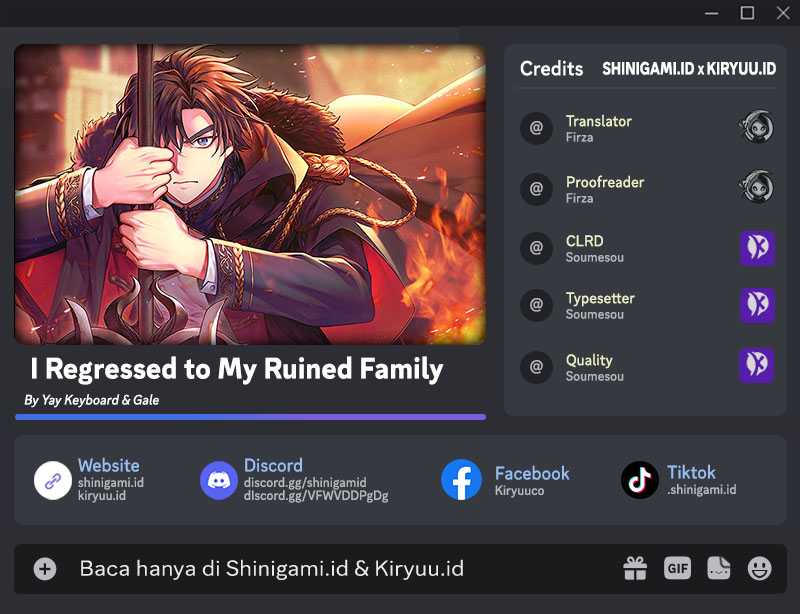 I Regressed to My Ruined Family Chapter 47 - halaman 1