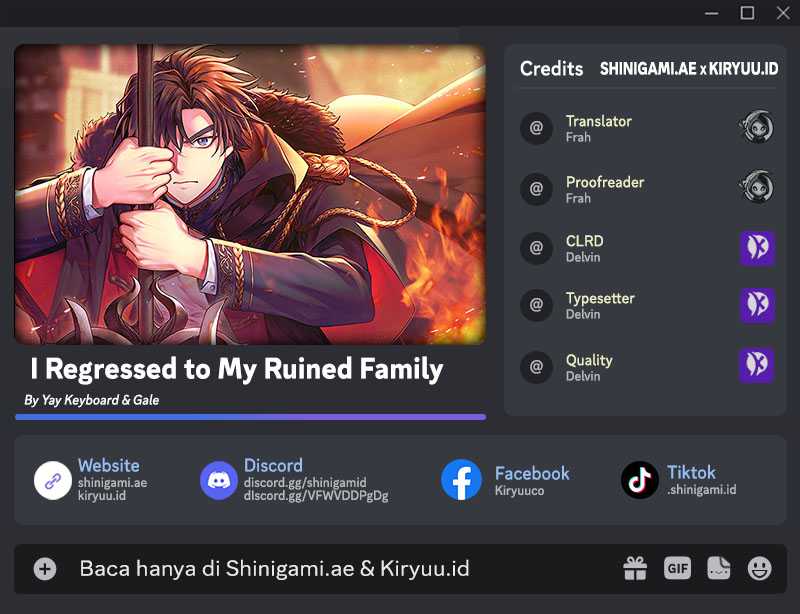 I Regressed to My Ruined Family Chapter 62 - halaman 1