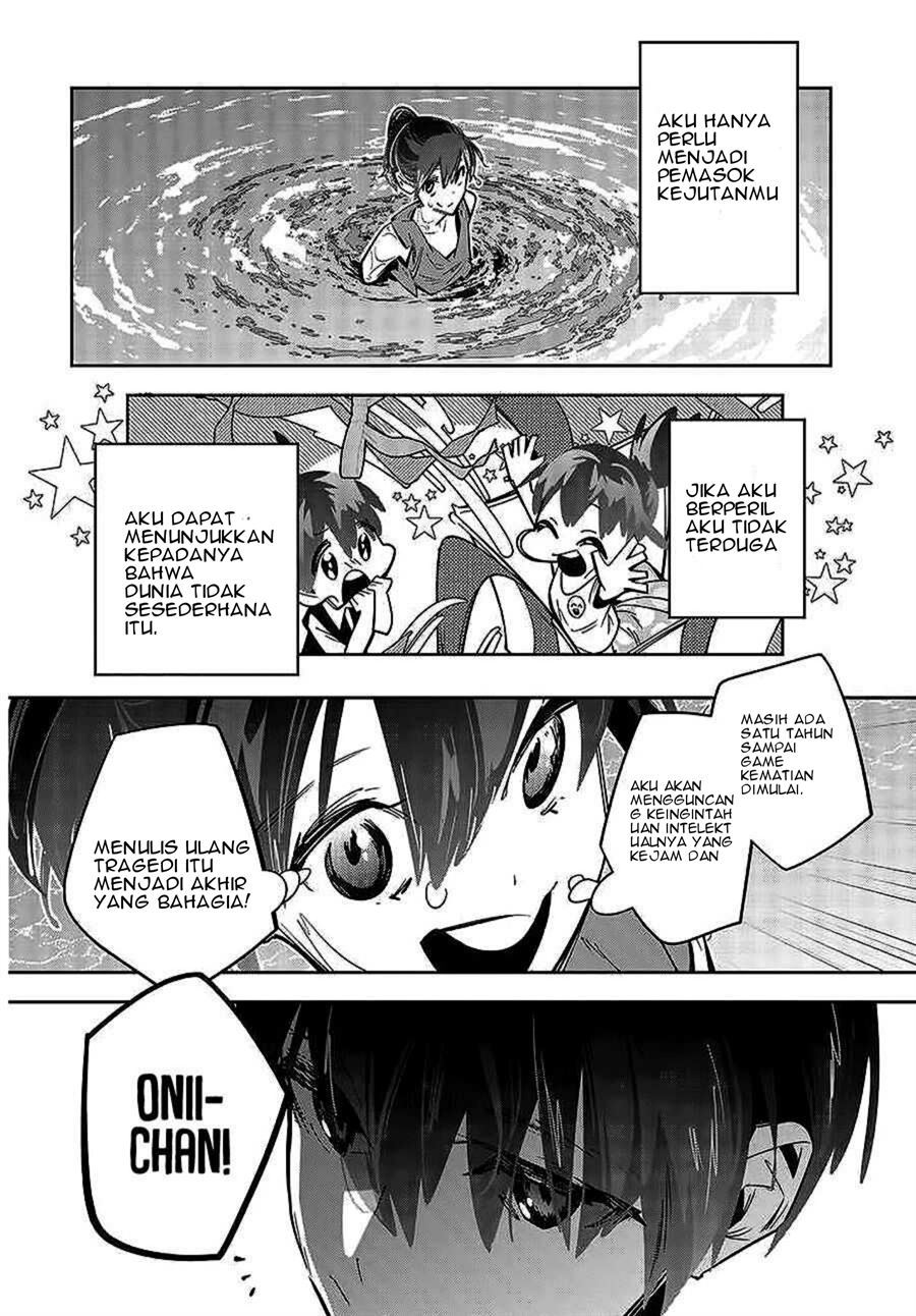 I Reincarnated as the Little Sister of a Death Game Manga’s Murder Mastermind and Failed Chapter 1 - halaman 46