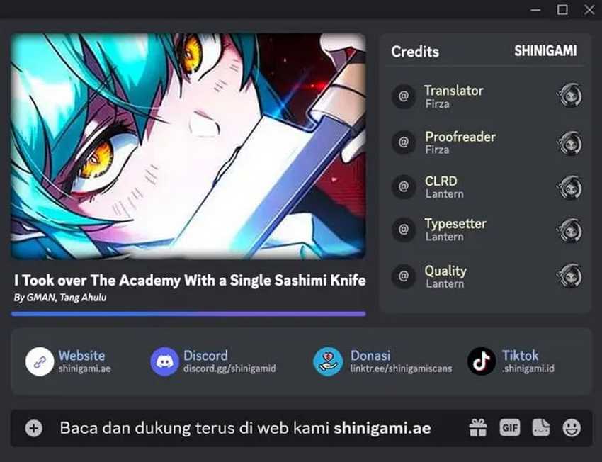 I Took over The Academy With a Single Sashimi Knife Chapter 38 - halaman 1