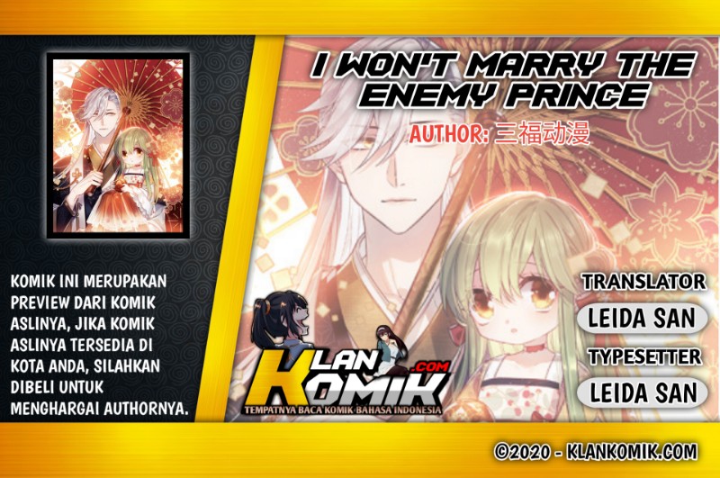 I Won’t Marry The Enemy Prince Chapter 9 - halaman 1