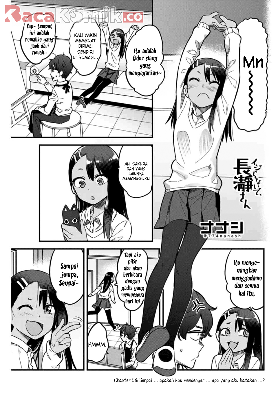 Ijiranaide, Nagatoro-san Chapter 58 - halaman 1