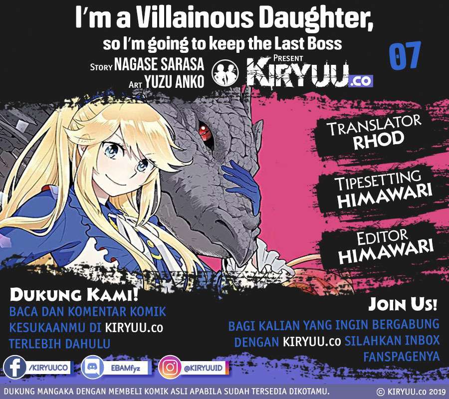 I’m a Villainous Daughter so I’m going to keep the Last Boss Chapter 7 - halaman 1
