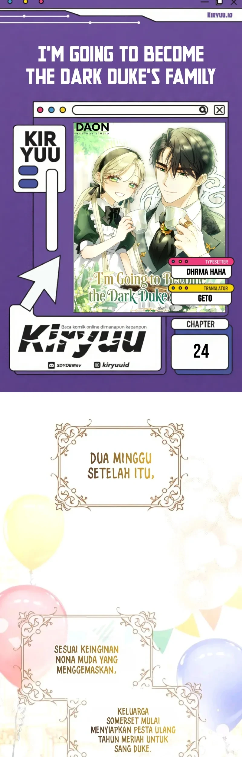 I’m Going to Become the Dark Duke’s Family Chapter 24 - halaman 1