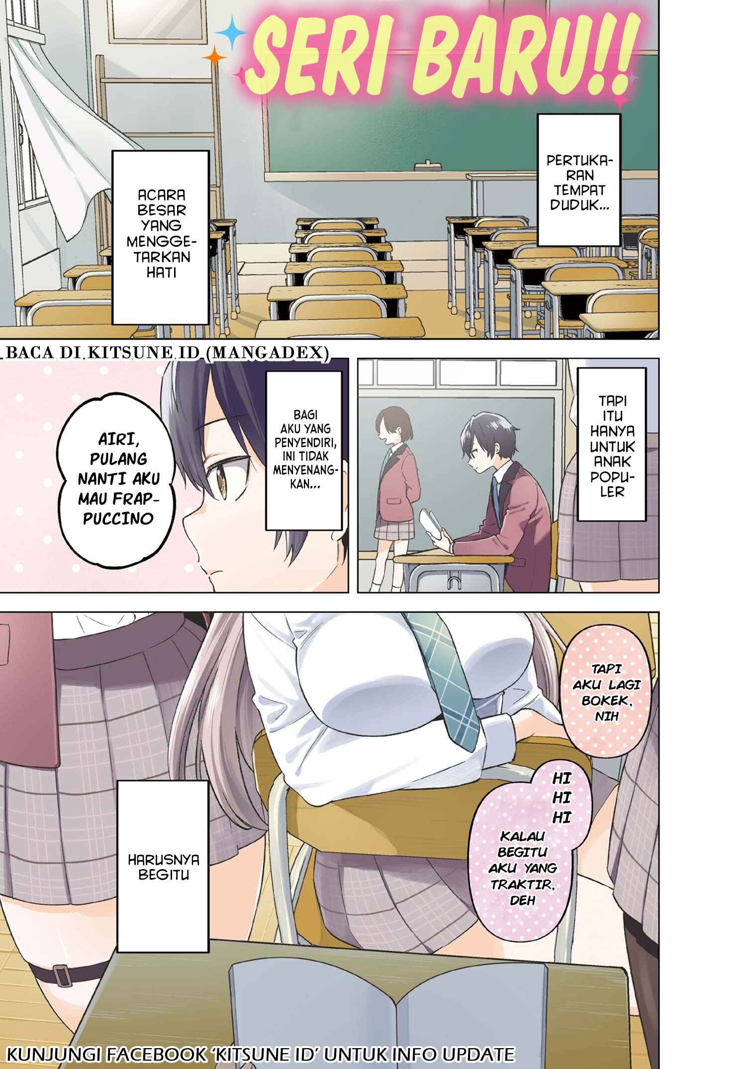 Inkya no Ore ga Sekigae de S-kyuu Bishoujo ni Kakomaretara Himitsu no Kankei ga Hajimatta. Chapter 1 - halaman 1