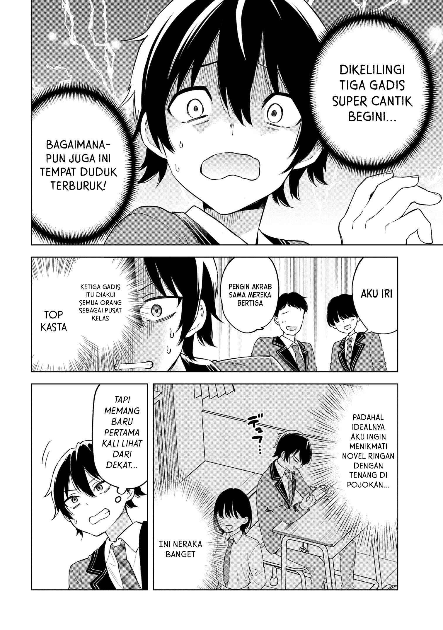 Inkya no Ore ga Sekigae de S-kyuu Bishoujo ni Kakomaretara Himitsu no Kankei ga Hajimatta. Chapter 1 - halaman 11
