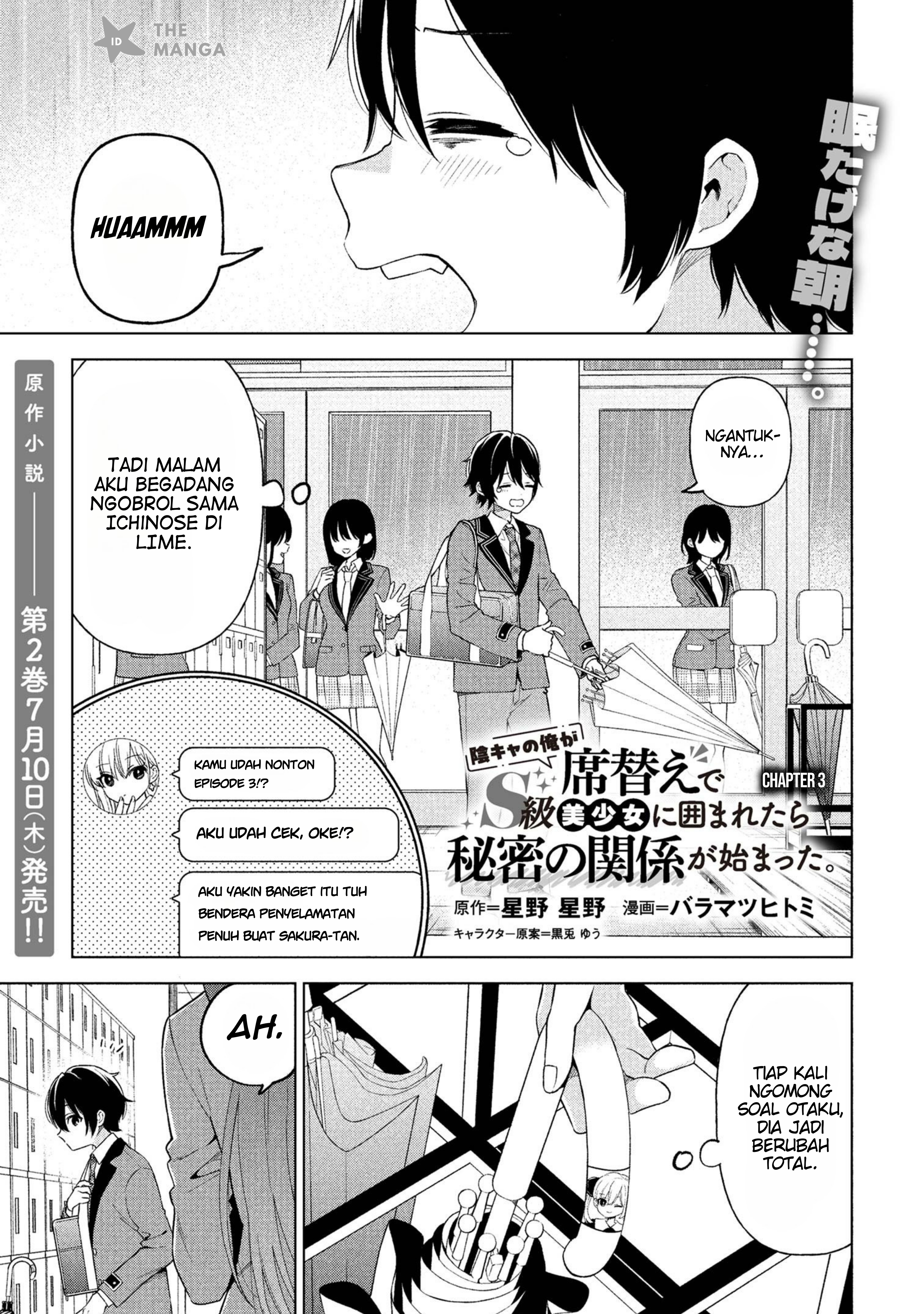 Inkya no Ore ga Sekigae de S-kyuu Bishoujo ni Kakomaretara Himitsu no Kankei ga Hajimatta. Chapter 3 - halaman 2