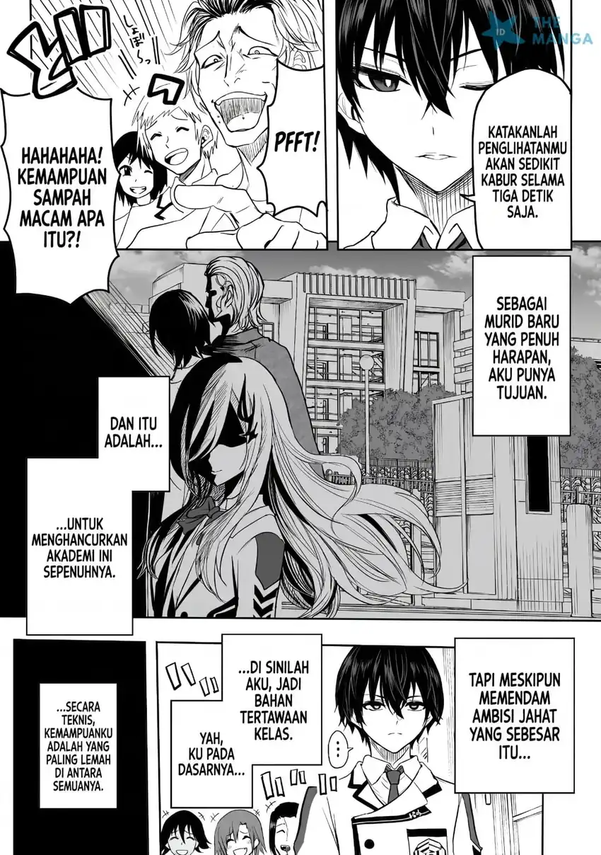 Inou Gakuen no Saikyou wa Heion ni Hisomu: Kikakugai no Kaibutsu, Munou o Enji Gakuen o Kage kara Shihai Suru Chapter 1 - halaman 4