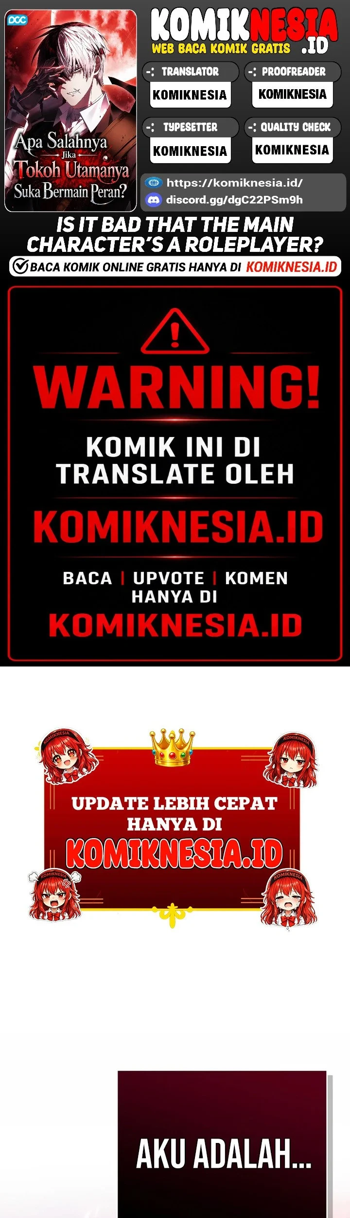 Is It Bad That the Main Character’s a Roleplayer? Chapter 1 - halaman 1