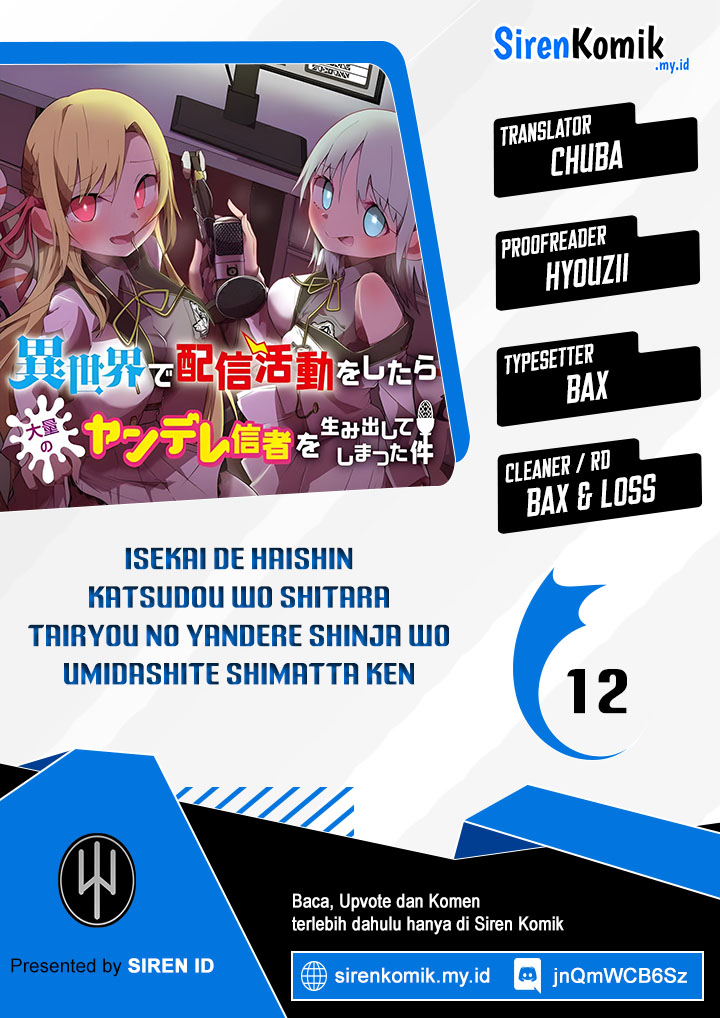 Isekai de Haishin Katsudou wo Shitara Tairyou no Yandere Shinja wo Umidashiteshimatta Ken Chapter 12 - halaman 1