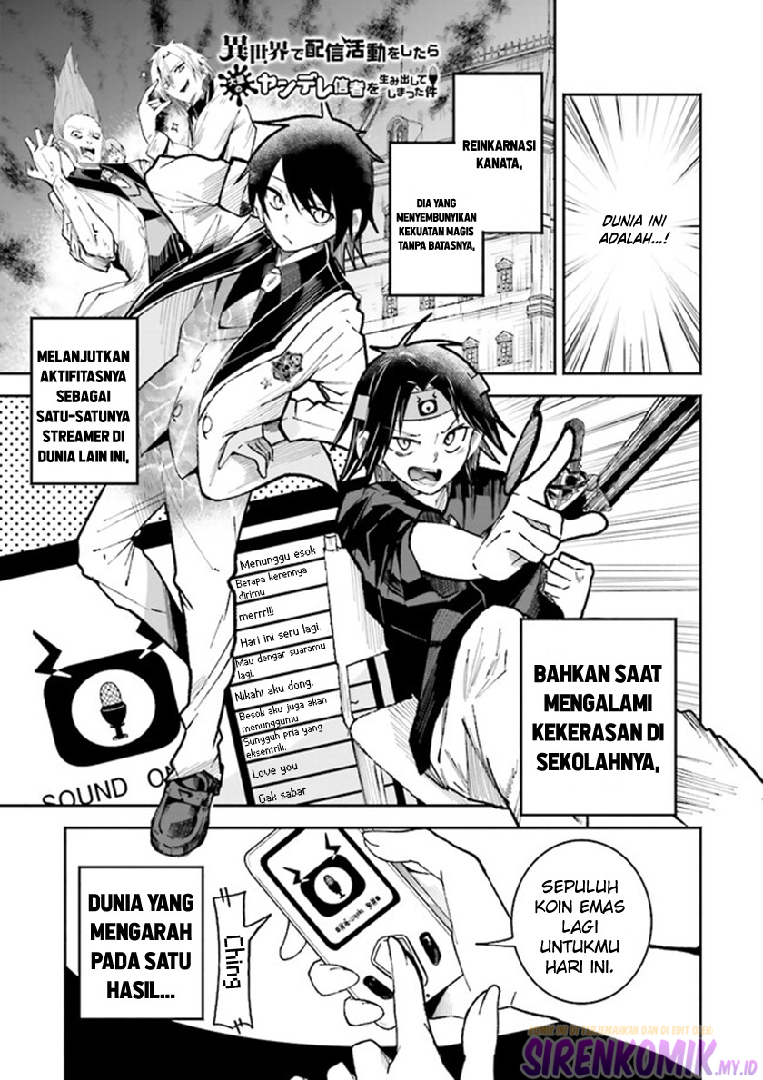 Isekai de Haishin Katsudou wo Shitara Tairyou no Yandere Shinja wo Umidashiteshimatta Ken Chapter 2 - halaman 2