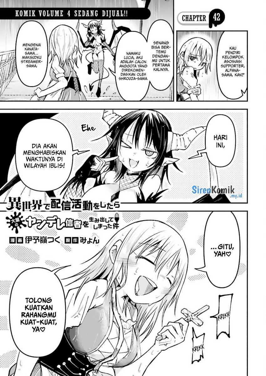 Isekai de Haishin Katsudou wo Shitara Tairyou no Yandere Shinja wo Umidashiteshimatta Ken Chapter 42 - halaman 2
