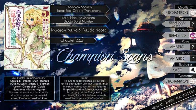 Isekai Maou to Shoukan Shoujo no Dorei Majutsu Chapter 23.2 - halaman 2