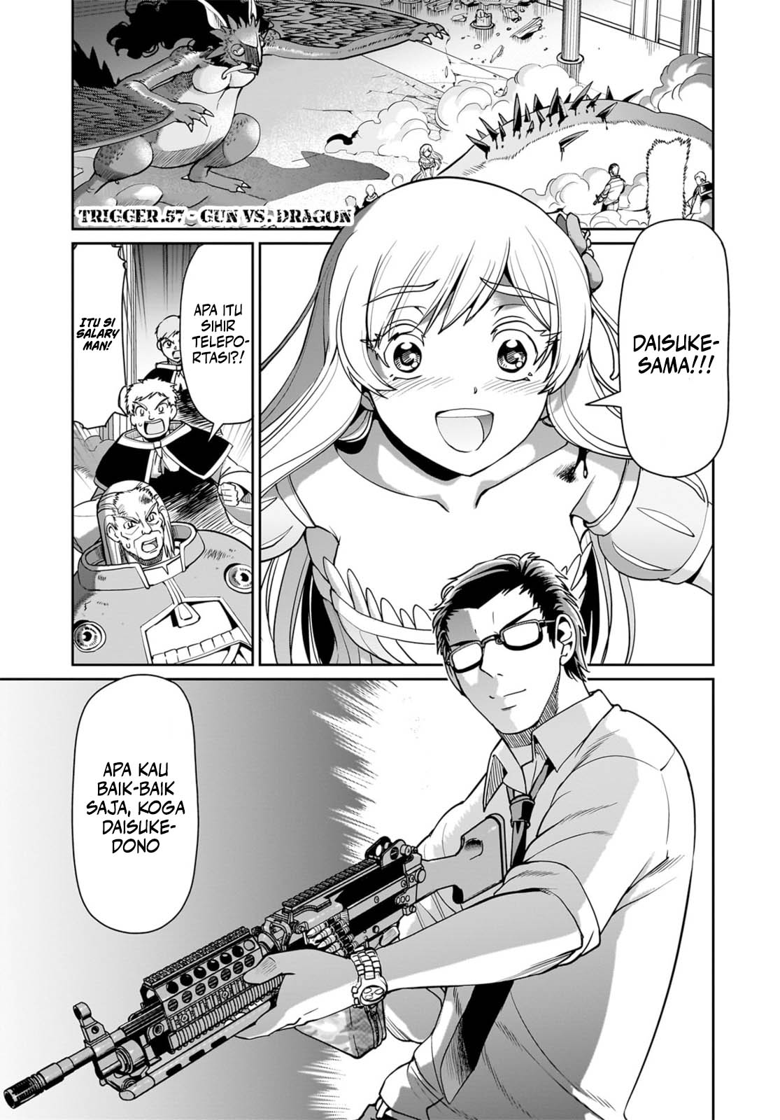 Isekai Shoukan Oji-san no Juumusou Life – Sabage Suki Salaryman wa Kaisha Owari ni Isekai e Chokki suru Chapter 57 - halaman 1