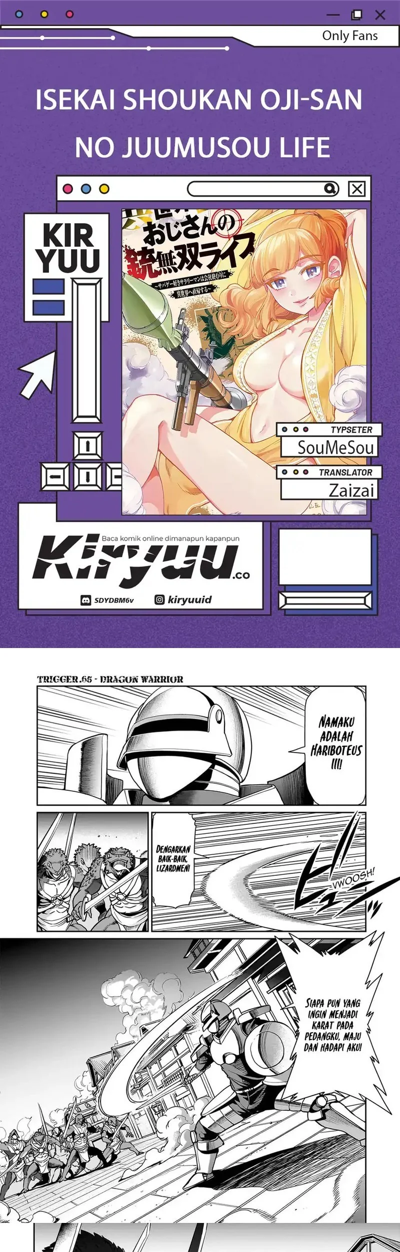 Isekai Shoukan Oji-san no Juumusou Life – Sabage Suki Salaryman wa Kaisha Owari ni Isekai e Chokki suru Chapter 65 - halaman 1