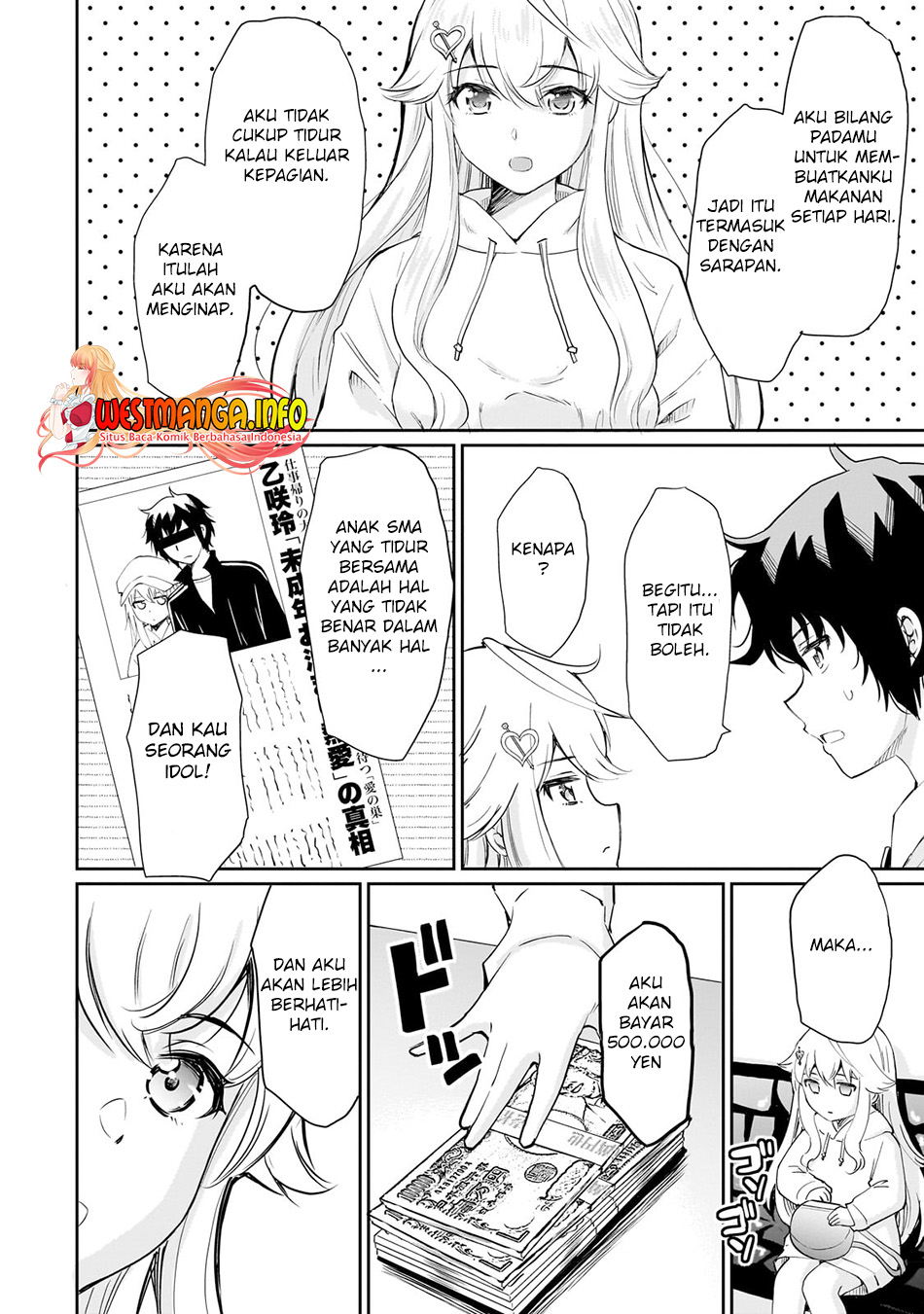 Isshou Hatarakitakunai Ore ga Classmate no Daininki Idol ni Natsukaretara Chapter 4.1 - halaman 4