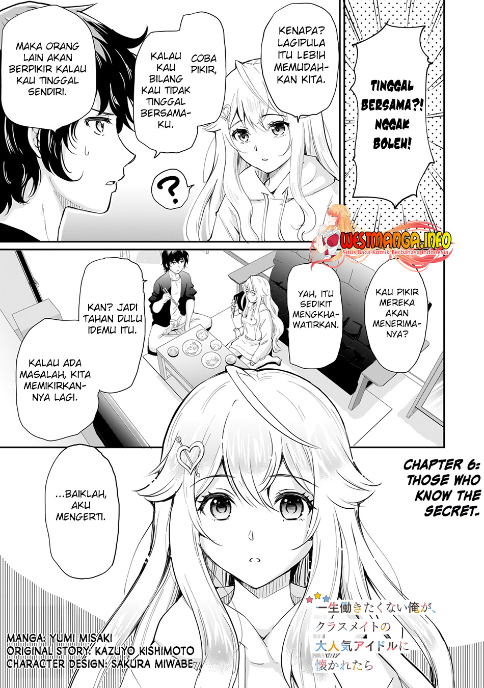 Isshou Hatarakitakunai Ore ga Classmate no Daininki Idol ni Natsukaretara Chapter 6 - halaman 2