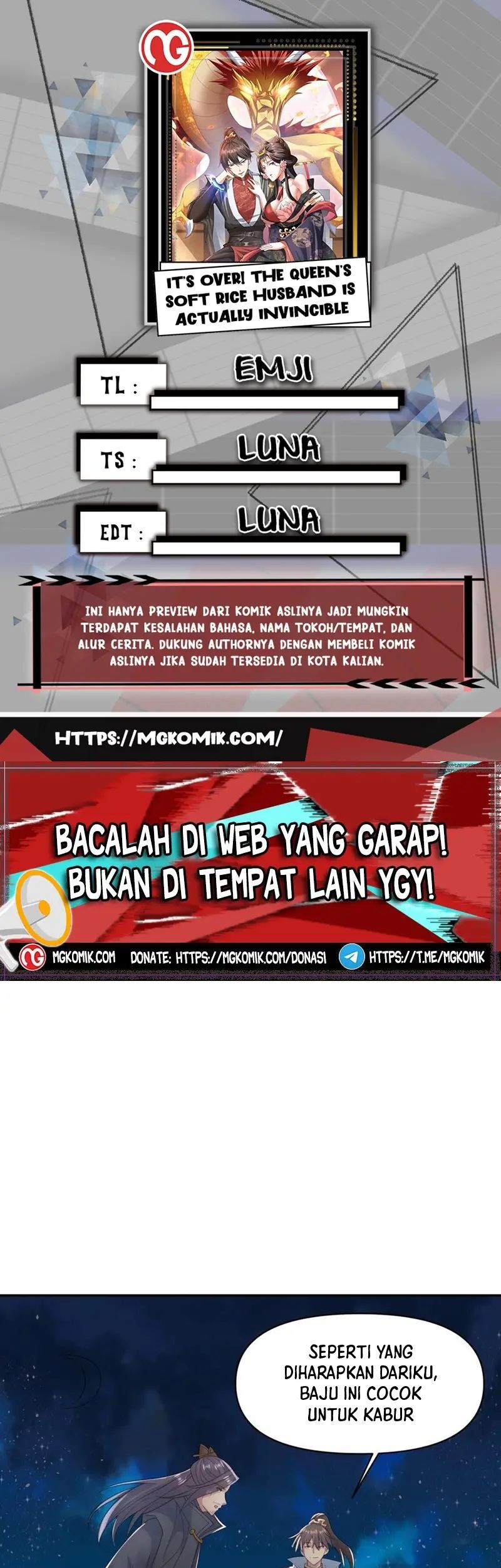 It’s Over! The Queen’s Soft Rice Husband is Actually Invincible Chapter 58 - halaman 1