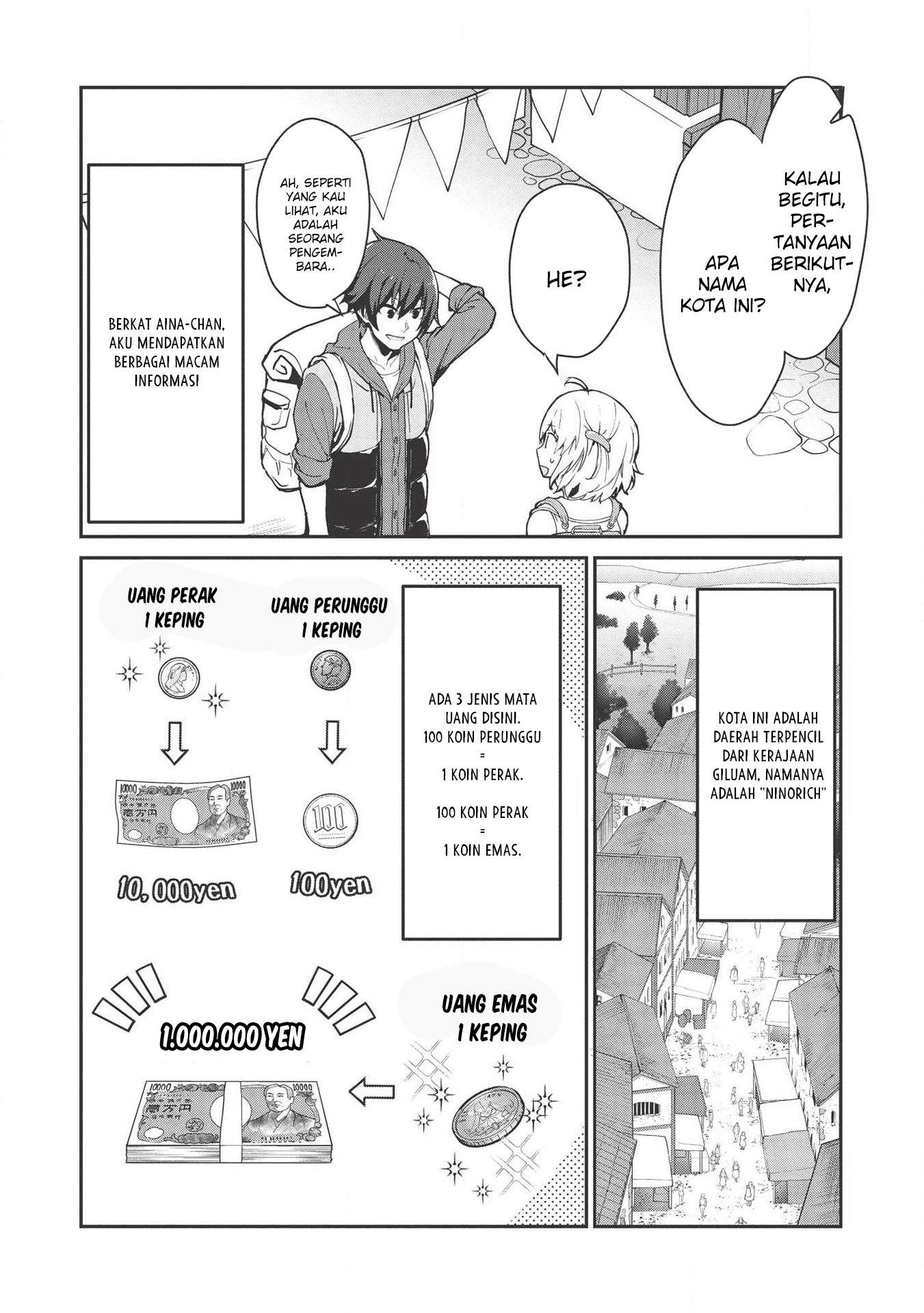 Itsu Demo Jitaku ni Kaereru Ore wa, Isekai de Gyoushoujin o Hajimemashita Chapter 1 - halaman 13