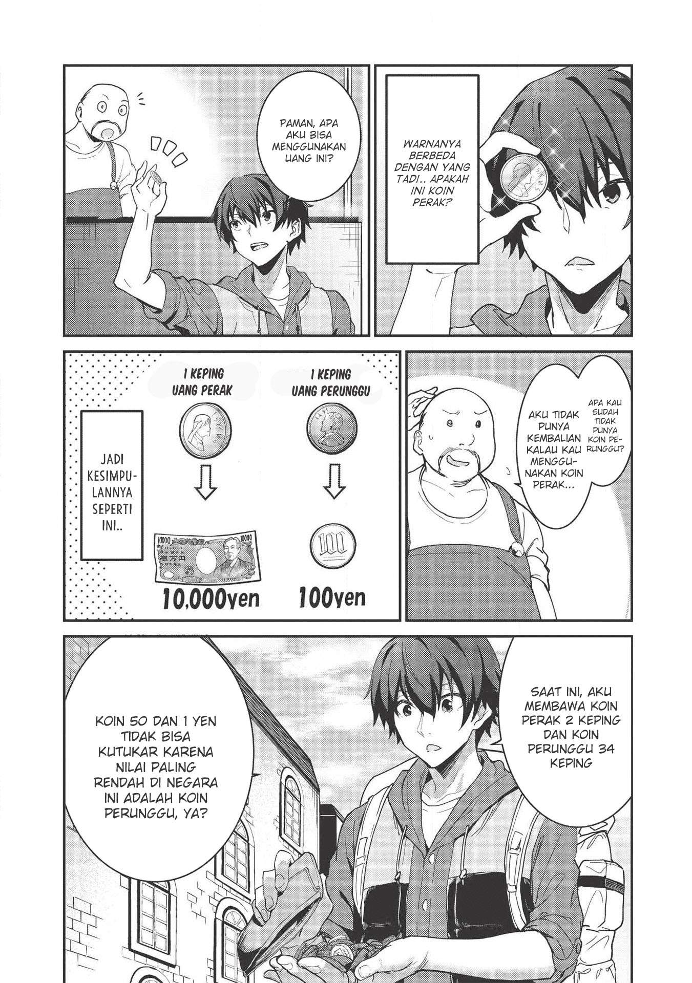 Itsu Demo Jitaku ni Kaereru Ore wa, Isekai de Gyoushoujin o Hajimemashita Chapter 1 - halaman 6